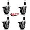 Service Caster 4'' Black Poly Swivel 1-3/8'' Expanding Stem Caster Set with Brake, 4PK SCC-EX20S414-PPUB-BLK-PLB-138-4 - alternate 3